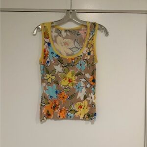 Blumarine Floral Tank Top - Yellow and Blue
